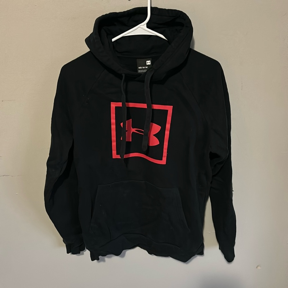 Under Armour Men's Black Hoodie with Red Logo